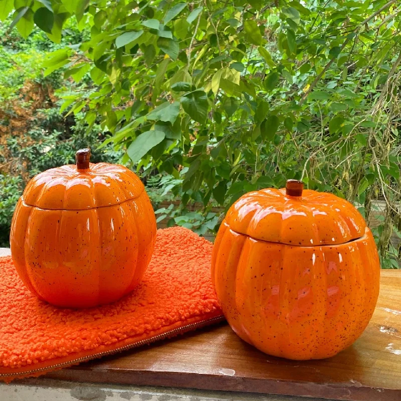 Orange large pumpkins. Set of 2.