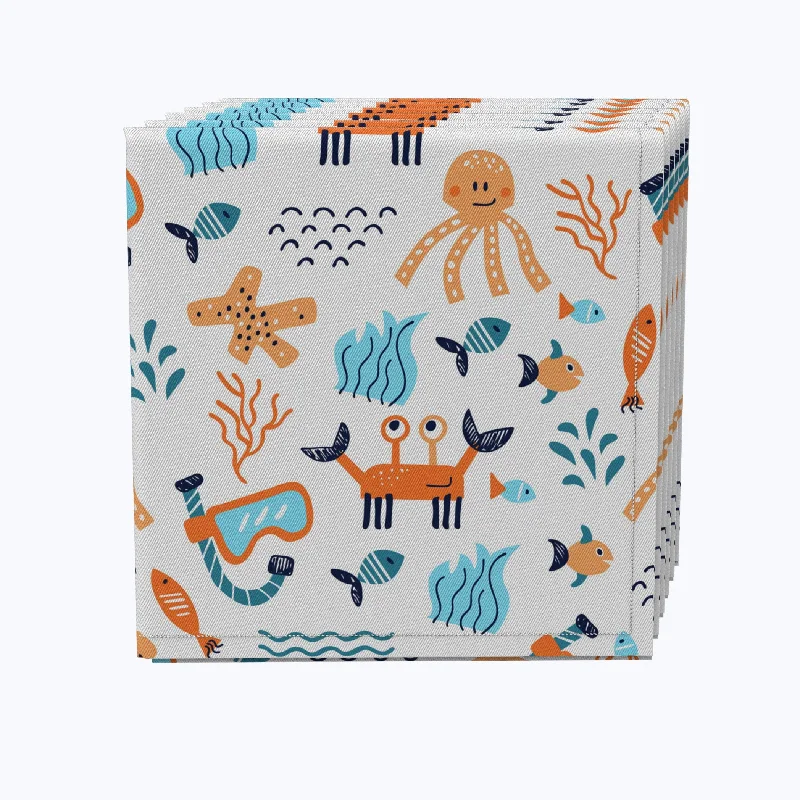 Hand Drawn Marine Life Napkins