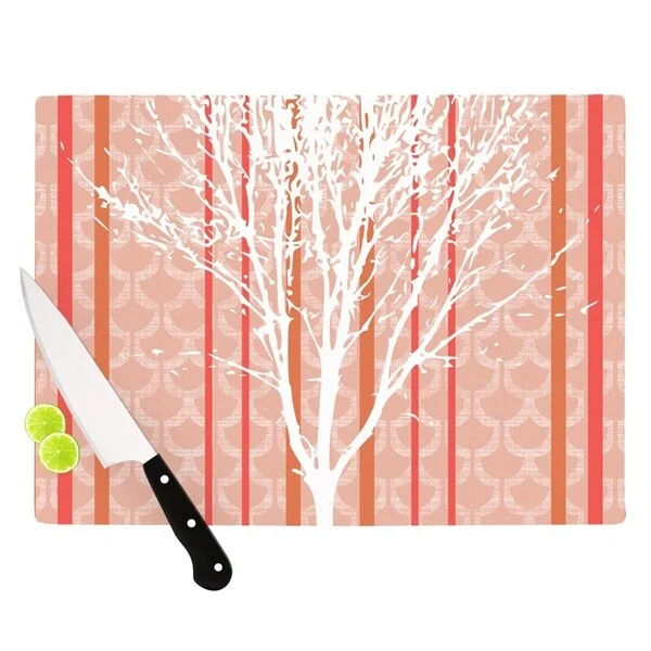 Kess InHouse Pellerina Design "Spring Tree" Orange Pastel Cutting Board