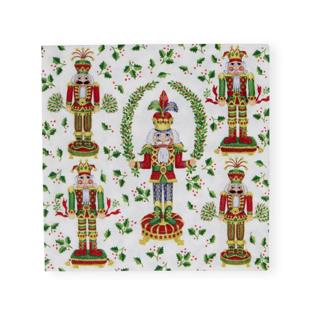 Caspari Cocktail Napkins: Nutcracker Christmas