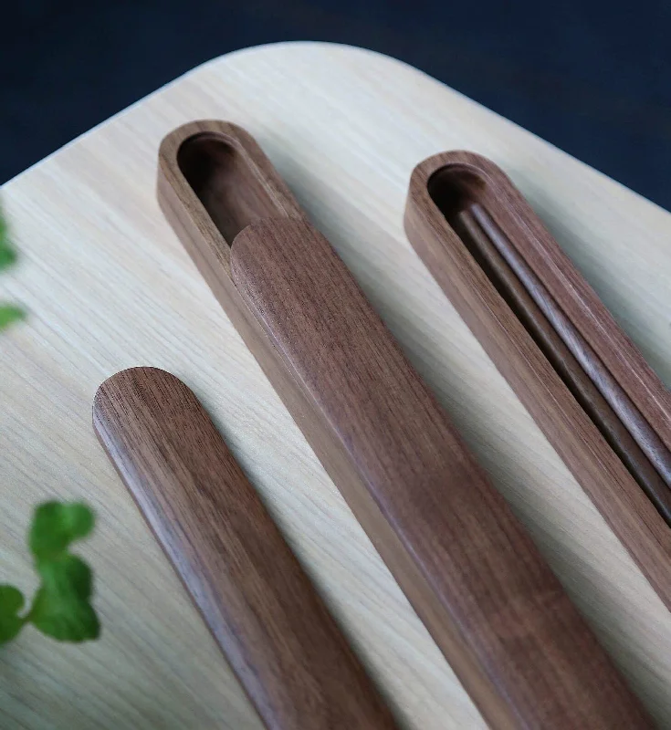 Gohobi Walnut Chopsticks and Travel Box Set