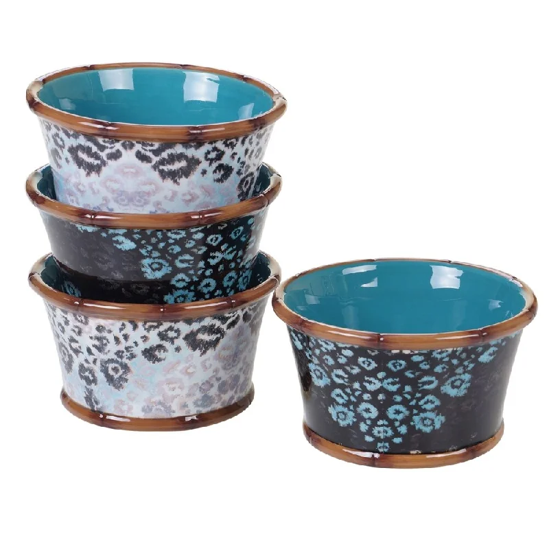 Certified International Exotic Jungle Ice Cream Bowls, Set of 4