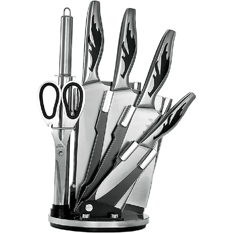 Knife Set for Kitchen, 7-Pieces Stainless Steel Non-slip Hollow Handle Chef Knife Set