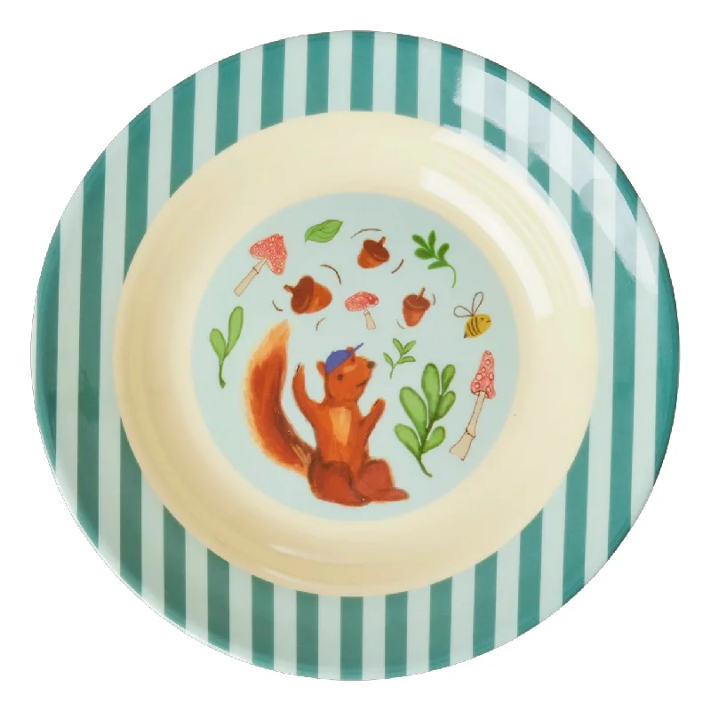 Rice Melamine Kids Bowl with Blue Happy Forest Print - 250 ml