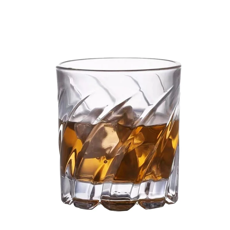 Unique Drinking Wine Glass Cup Whisky Glass Cup Striped Engraved Rock Glasses Whiskey Cup