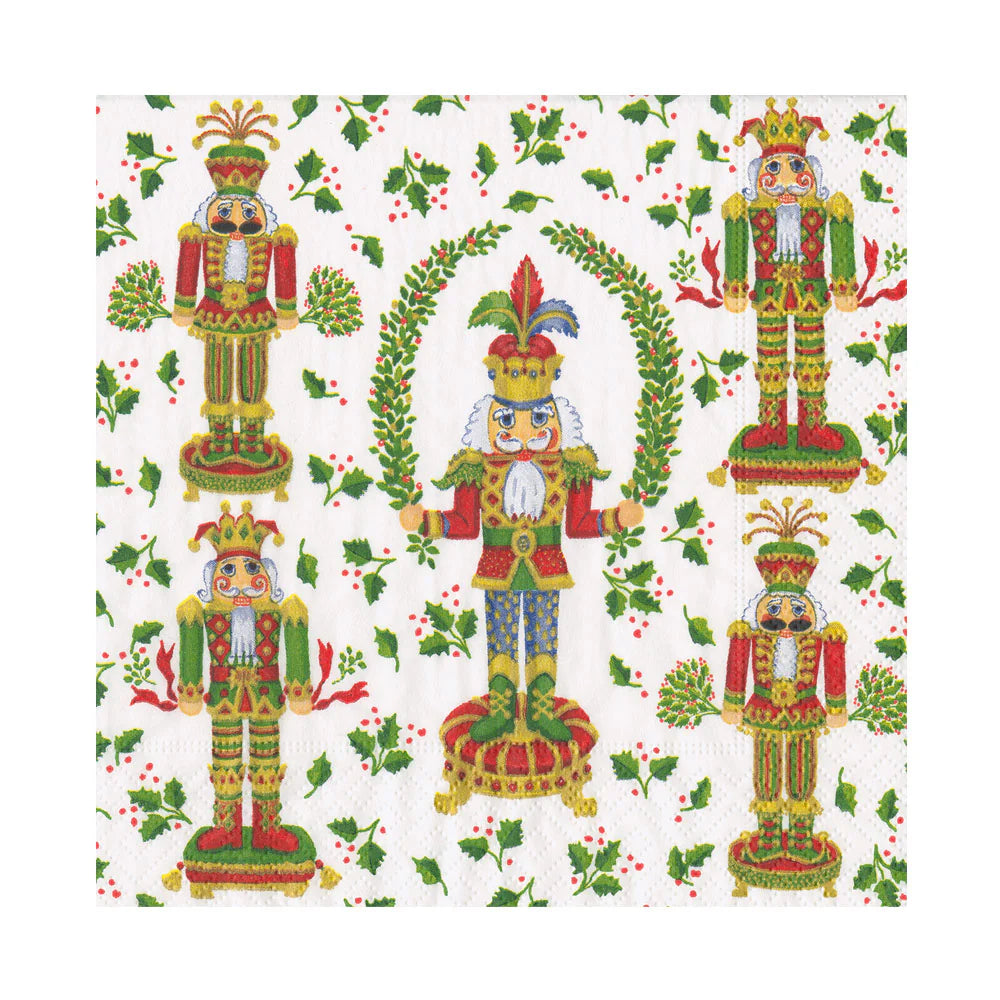 Caspari Luncheon Napkins: Nutcracker Christmas