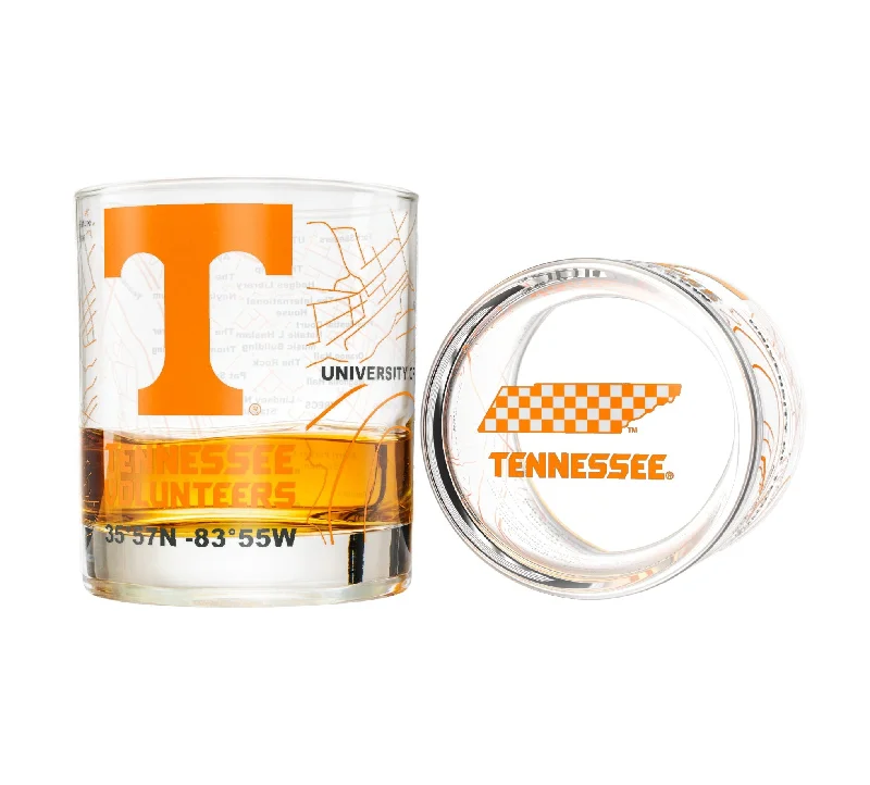 University Of Tennessee Whiskey Glass Set (2 Low Ball Glasses)