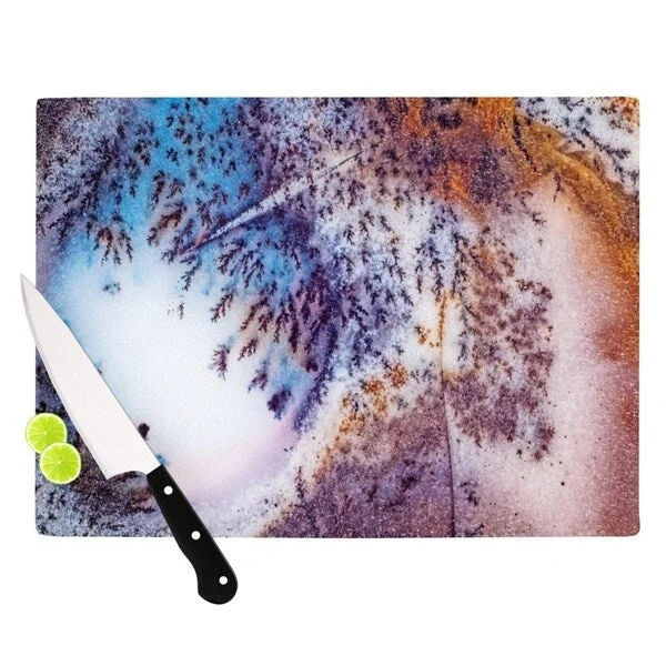 KESS InHouse KESS Original "Snow Agate" Blue Orange Cutting Board