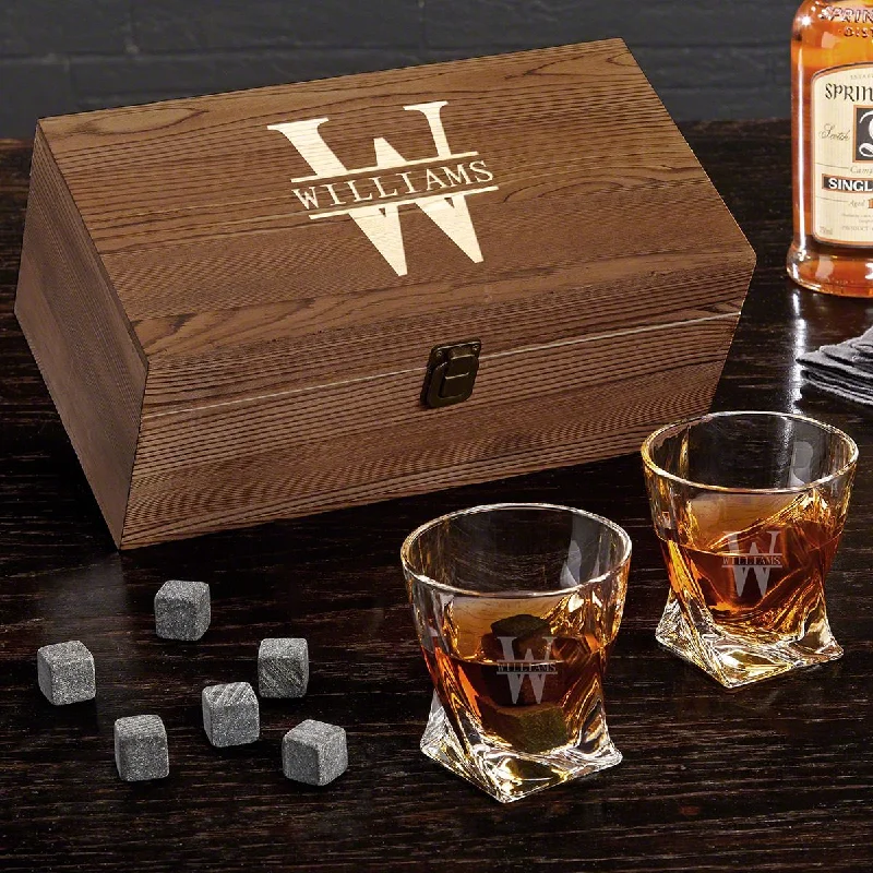 Personalized Twist Whiskey Glasses Set