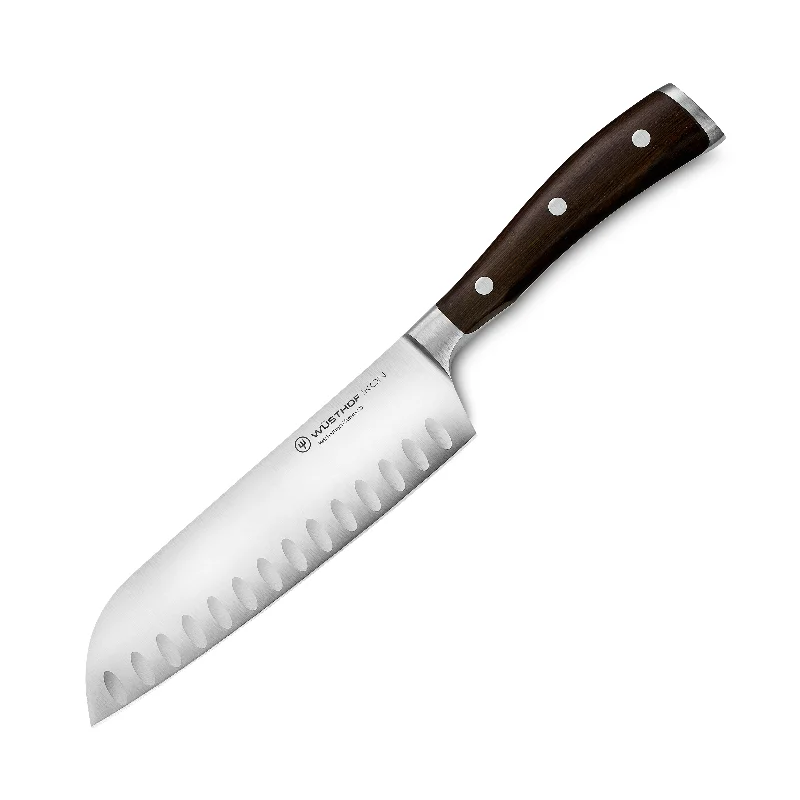 Wusthof Ikon Blackwood 7" Hollow Edge Santoku Knife