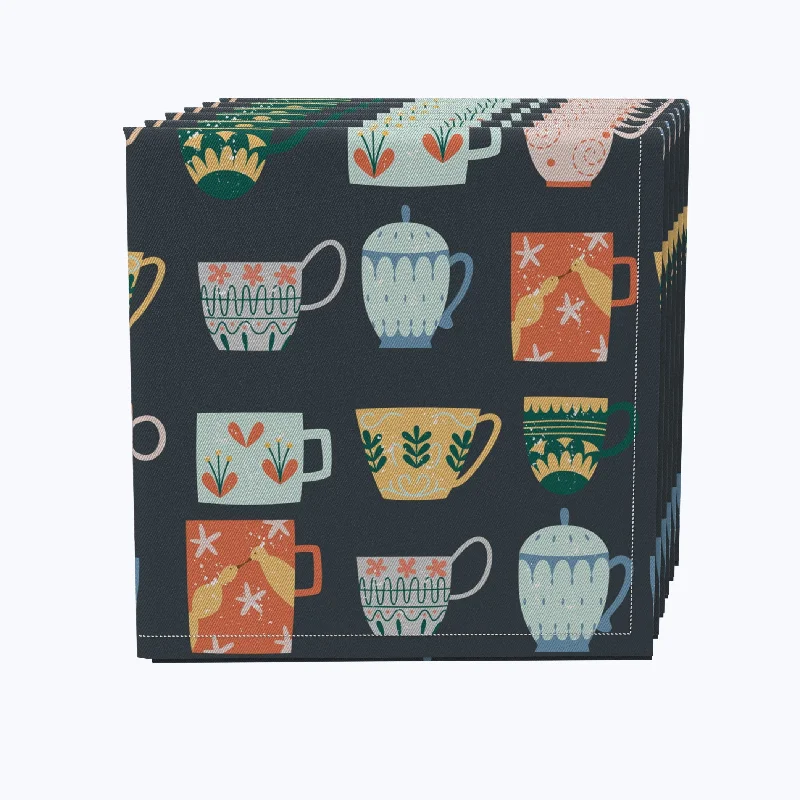 Decorated Ceramic Mugs Napkins