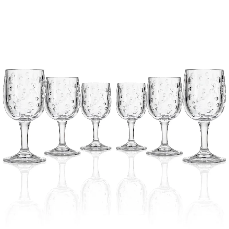 Satin Pearl 8oz Clear Acrylic Wine Stemware | Set of 6