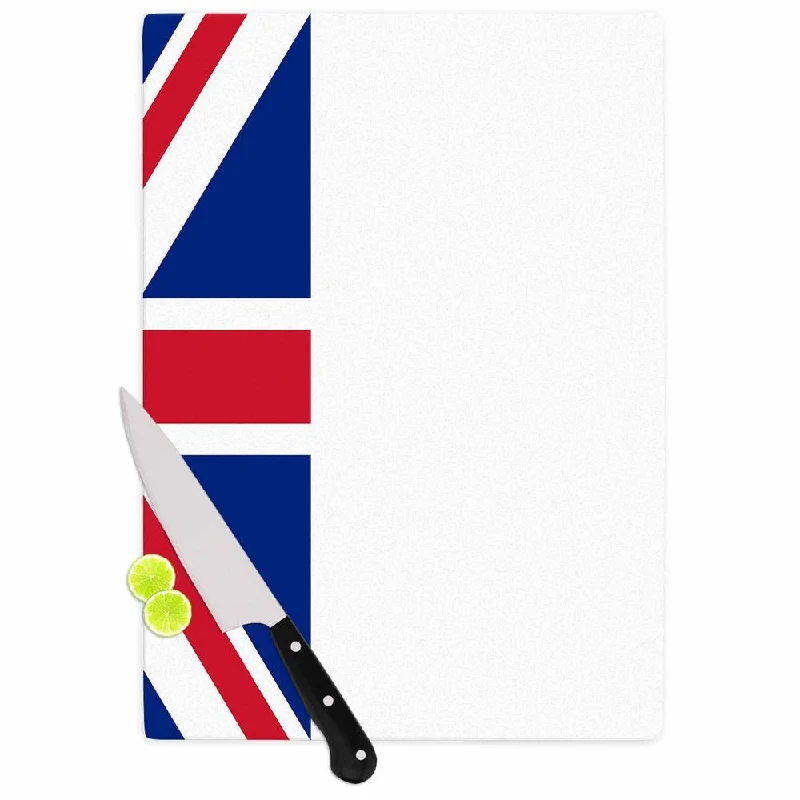 Kess InHouse Bruce Stanfield "Classic Union Jack" Blue Red Cutting Board