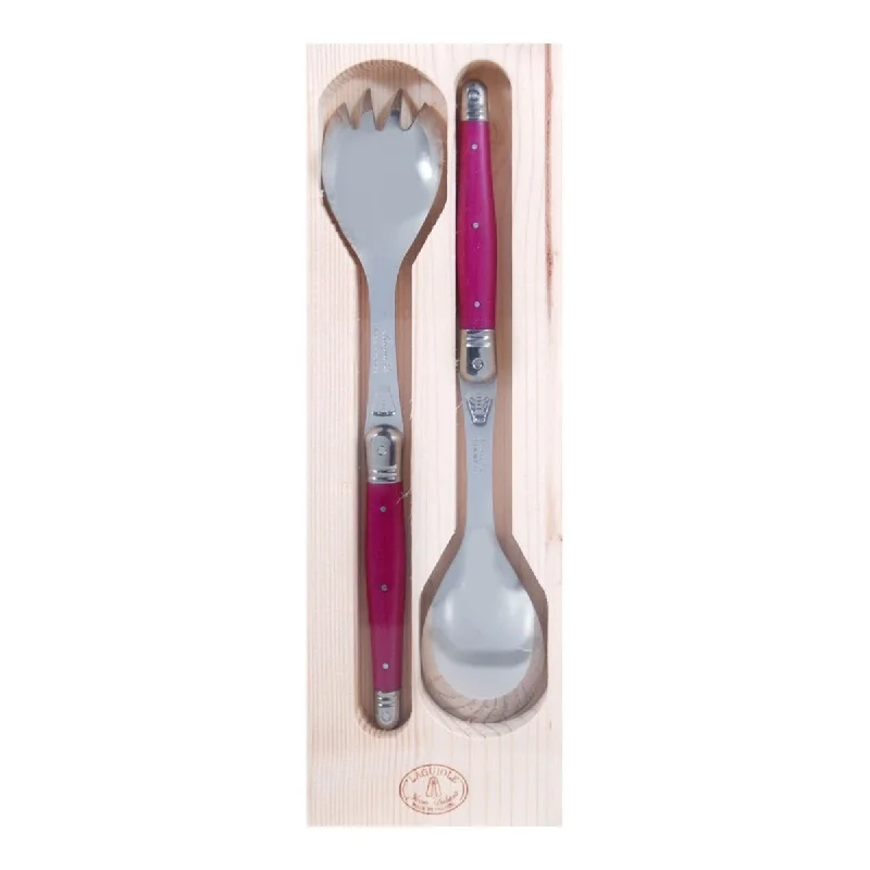 Laguiole Jean Dubost Deluxe Salad Server Fuschia