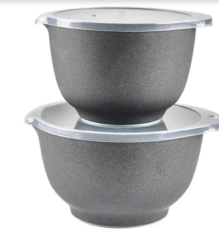 Rosti Margrethe Mixing Bowl & Lid Set 4PC/ST (2&3Qt) Pebble-Black