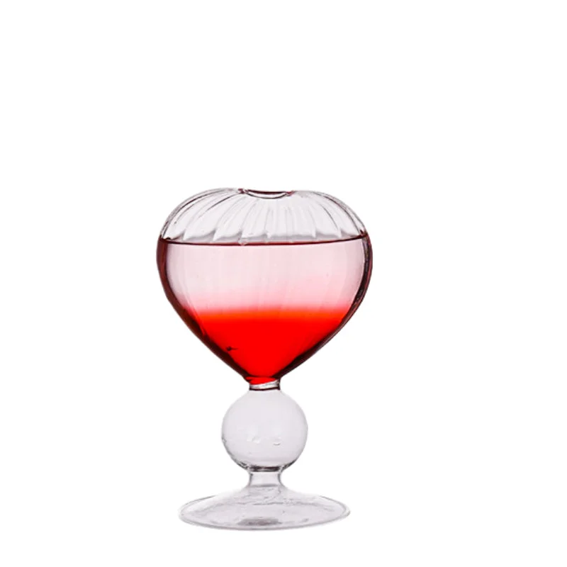 Crystal Cocktail Cups Heart Shaped Glass Shrimp Cocktail Goblet Glass Wine Goblet Wine Flutes Drinking Cup For Bar Wedding