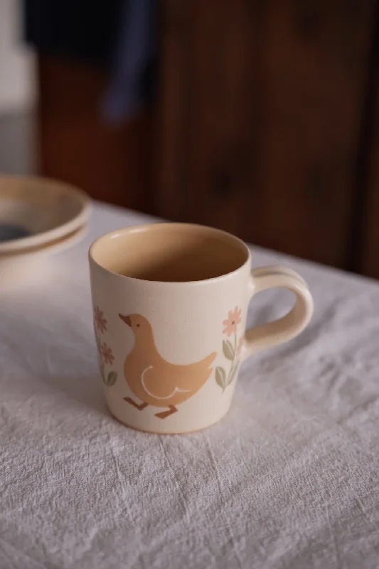 Buncho Pottery Duck and flower mug