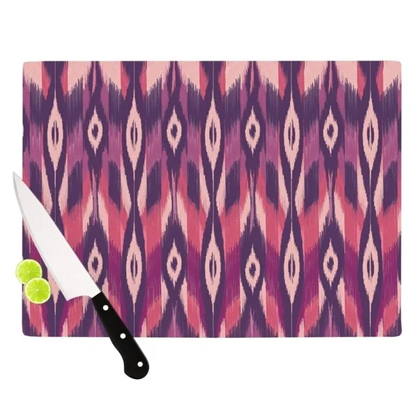 Kess InHouse Amanda Lane "Purple Ikat" Pink Lavender Cutting Board