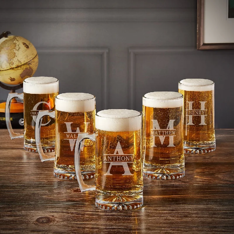 Bosworth Custom Beer Mugs, Set of 5 - Groomsmen Gifts