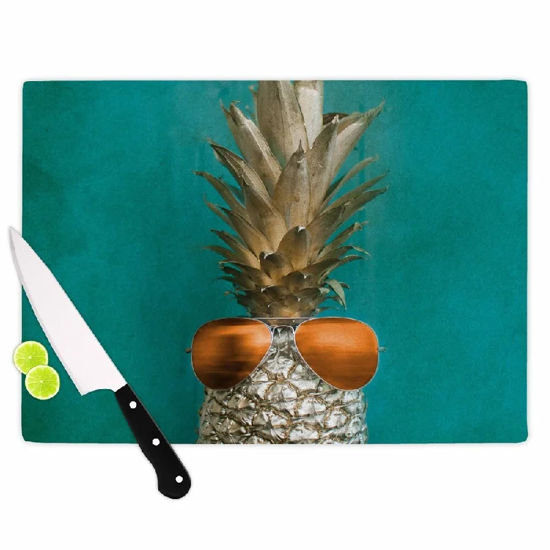 KESS InHouse Chelsea Victoria '24 Karat Pineapple' Gold Digital Print Cutting Board