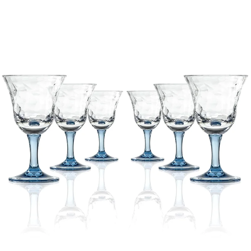 Cascade 12oz Blue Acrylic Wine Stemware | Set of 6