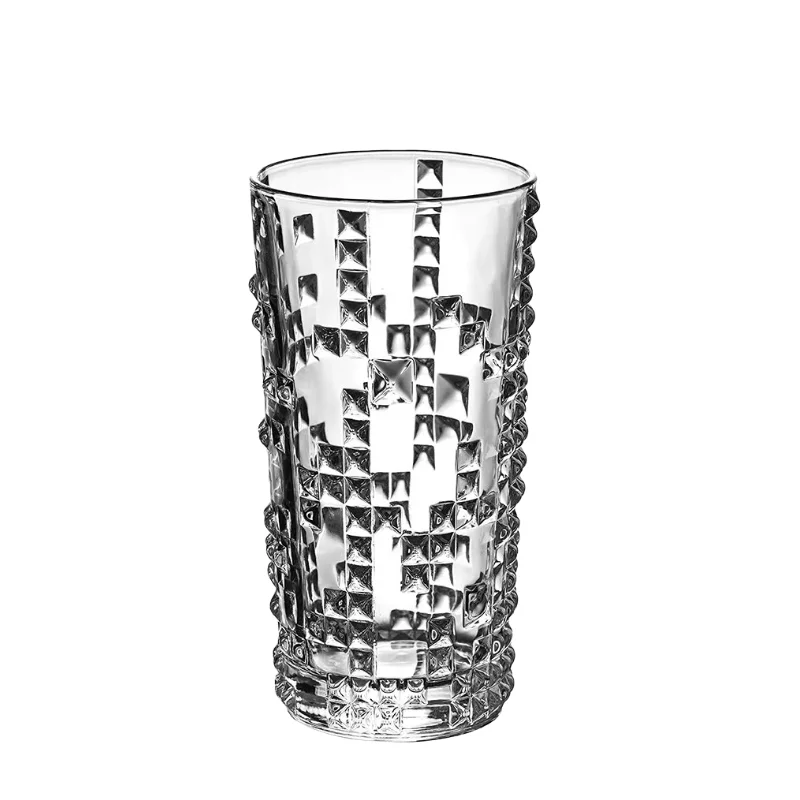 320ML-Vintage Embossed Rivet Cup Colin Cup Cocktail Cup Glass Long Drink Cup Juice Cup