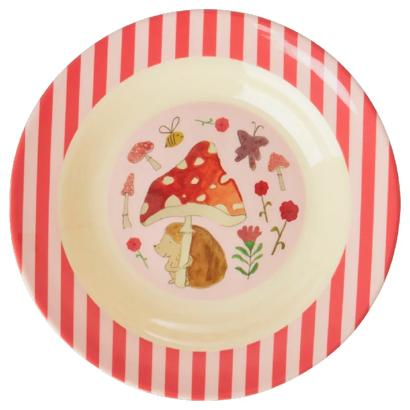 Rice Melamine Kids Bowl with Pink Happy Forest Print - 250 ml