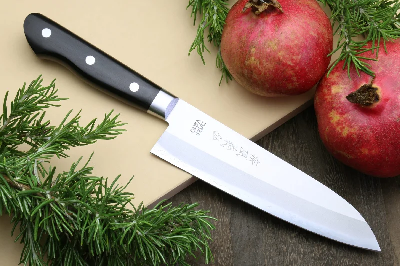 Yoshihiro VG-10 Gold Stainless Steel Santoku Multipurpose Chef Knife 7'' (180mm)