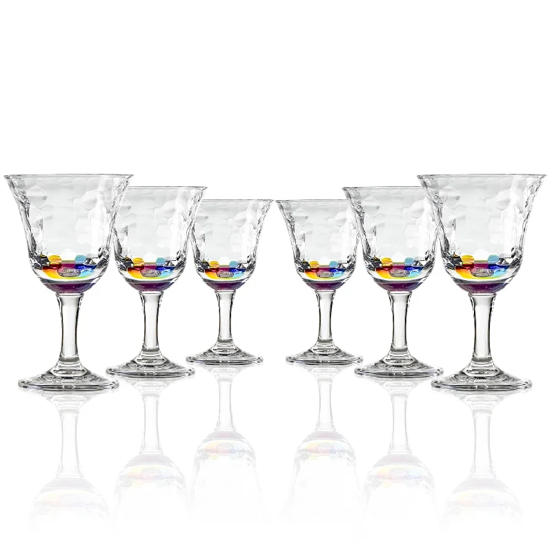 Cascade 12oz Rainbow Acrylic Wine Stemware | Set of 6