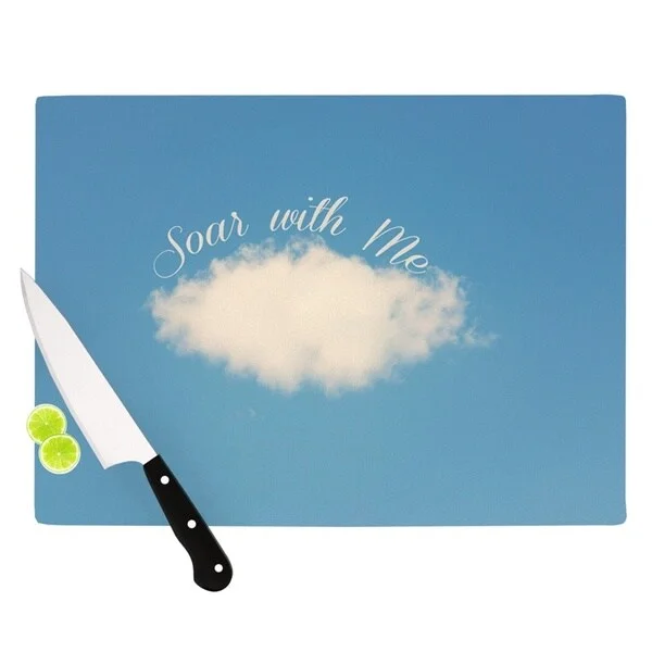 Kess InHouse Beth Engel "Soar With Me" Blue Cloud Cutting Board