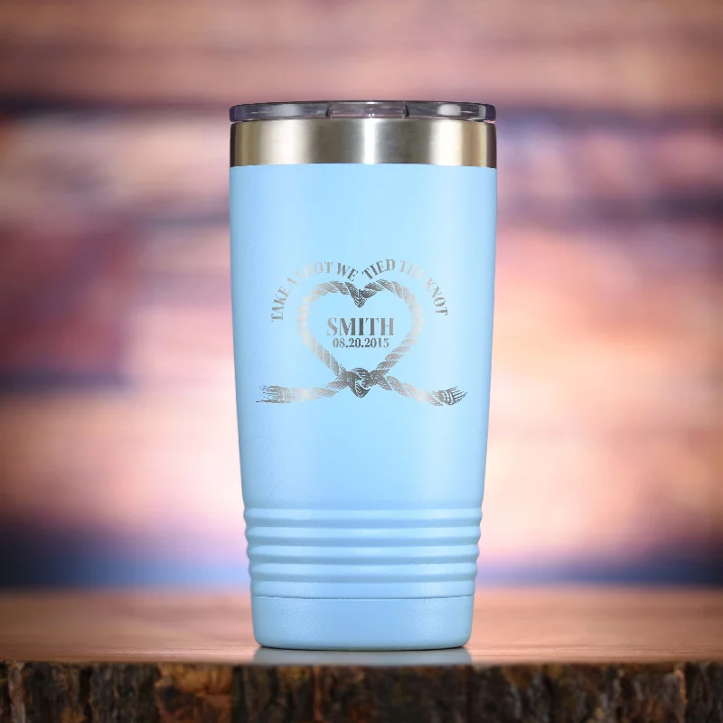 We Tied The Knot Wedding Favor Travel Tumbler Gift