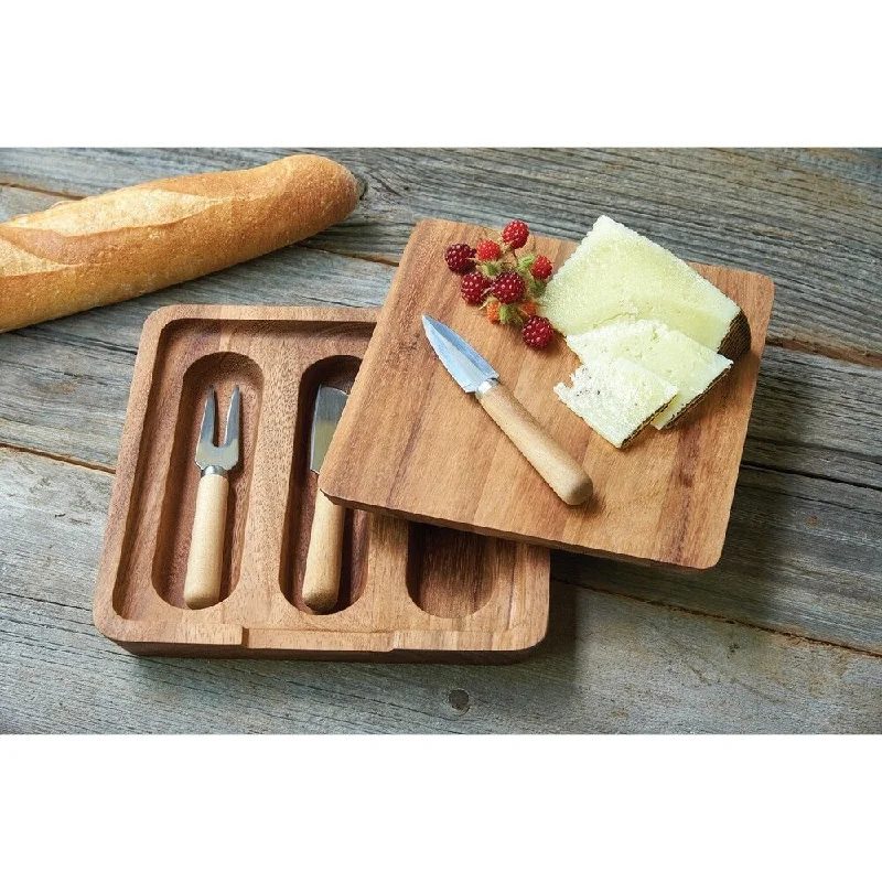 Ironwood Gourmet Cheese Board and Knife Set, Acacia Wood