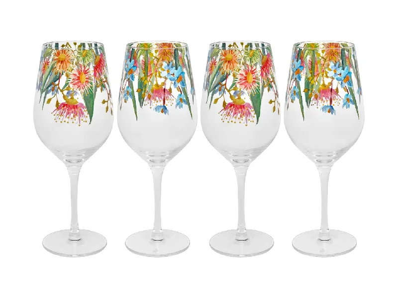 Maxwell & Williams Royal Botanic Gardens Eucalyptus Bloom Wine Glass 500ML Set of 4 Gift Boxed