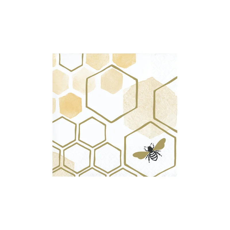 Gold Honeycomb Bee Dessert Napkins 16ct