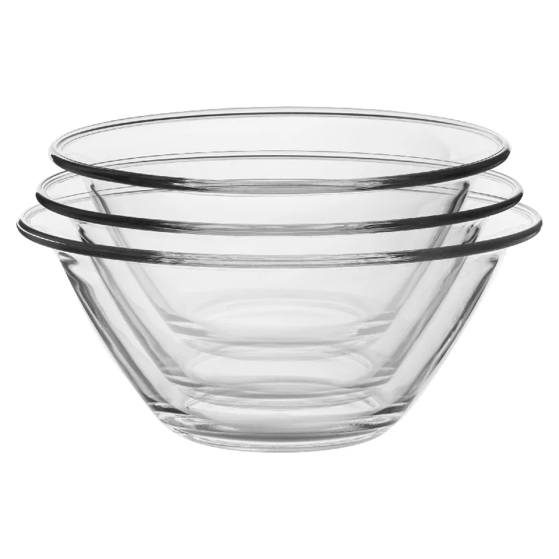 3pc Mr Chef Glass Nesting Bowls Set - By Bormioli Rocco