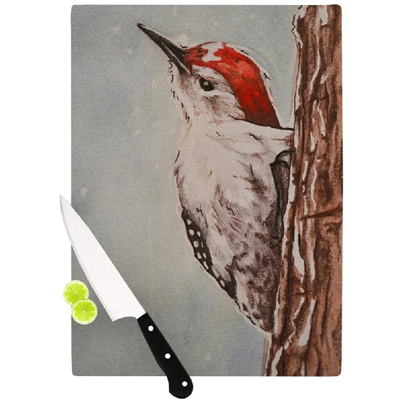 Kess InHouse Brittany Guarino "Downy Woodpecker" Cutting Board