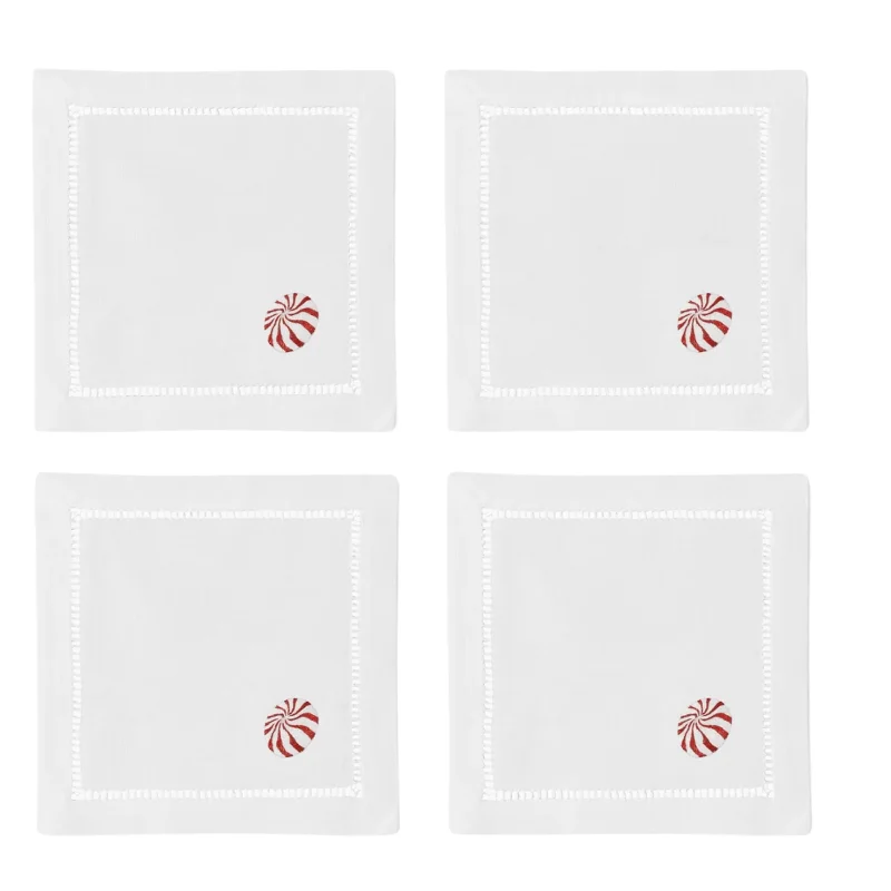 Pepermint Candies Cocktail Napkins Set of 4