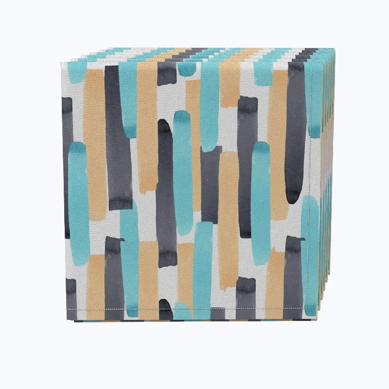 Geometric Brush Stroke Stripe Napkins