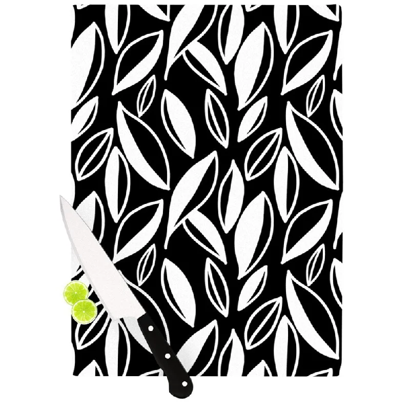 KESS InHouse Emine Ortega 'Leaving Black and White' Cutting Board