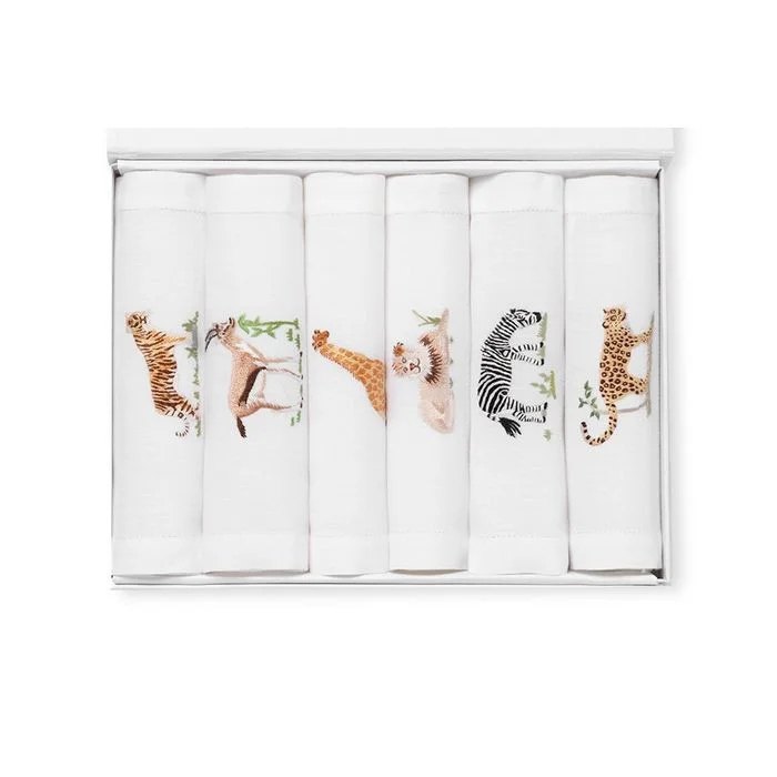 Safari Set of 6 Cocktail Napkins