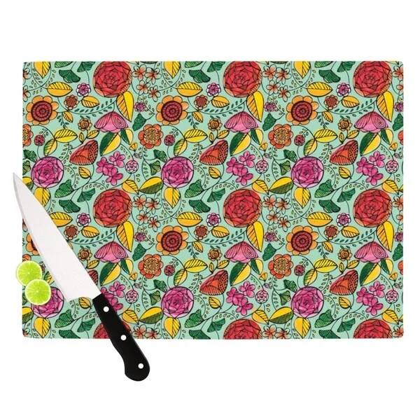 Kess InHouse Allison Beilke "Garden Variety" Flowers Cutting Board