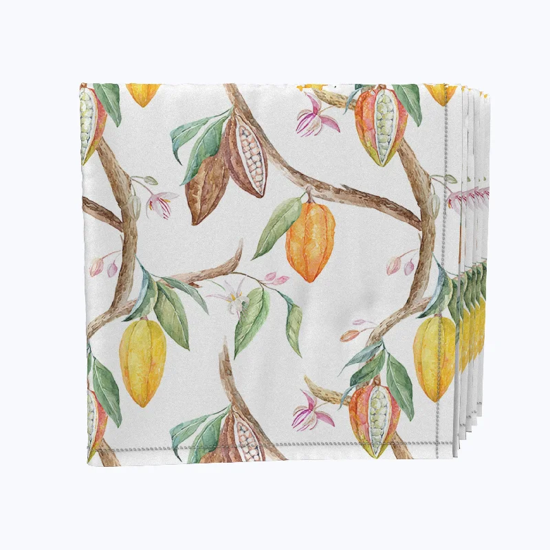 Tropical Cocoa Fruits & Leaves Napkins