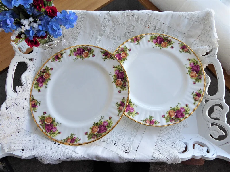 Royal Albert Old Country Roses Dinner PlatePair 1993-2002 Last English Made