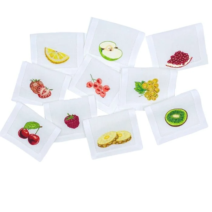 Fruits Cocktail Napkins - Mixed Set of 10