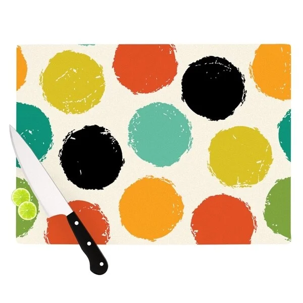 KESS InHouse Daisy Beatrice 'Retro Dots' Circles Cutting Board