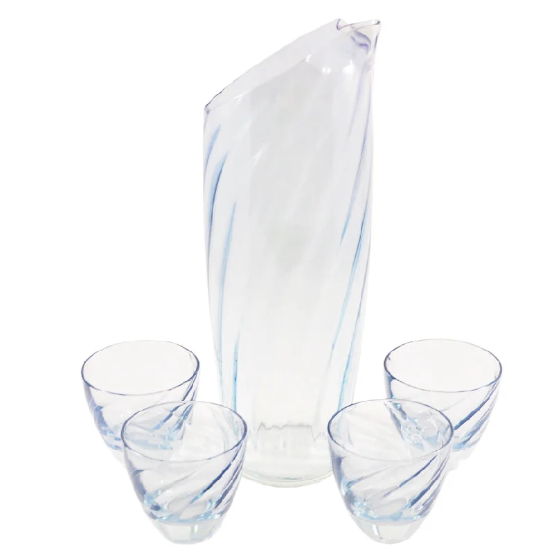 Blue Swirl Cocktail Pitcher Set