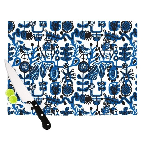 Kess InHouse Agnes Schugardt "Dream" Blue White Cutting Board