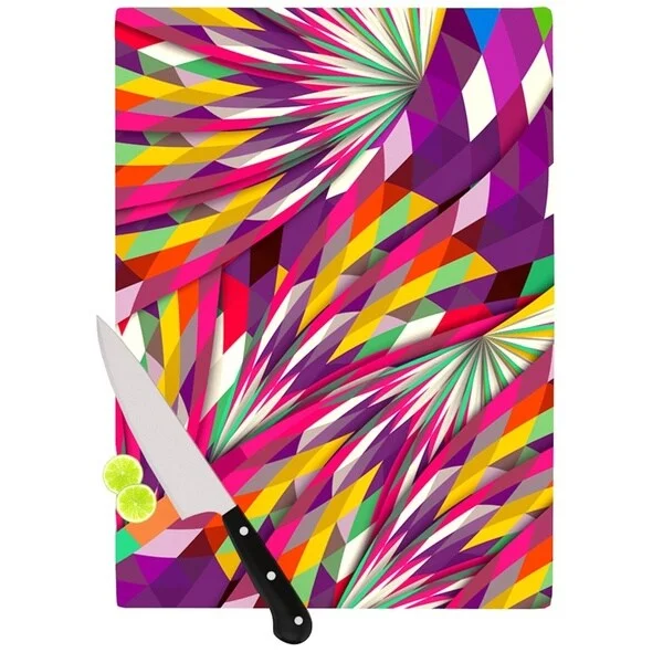 Kess InHouse Danny Ivan Sweet Multicolor Glass Geometric Cutting Board