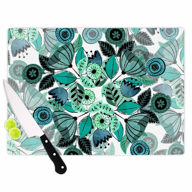 KESS InHouse Famenxt 'Mint Sognare' Green Abstract Cutting Board