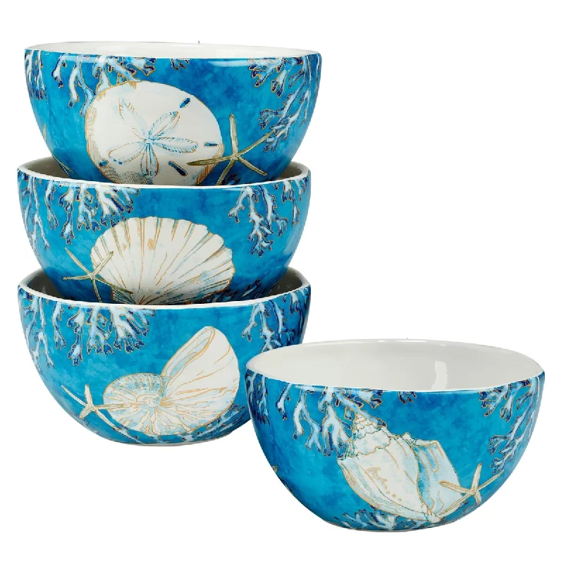 Certified International Playa Shells 26 oz. Ice Cream/Dessert Bowls, Set of 4